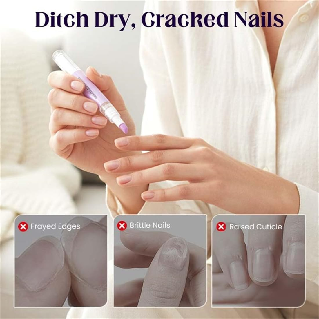 2-In-1 Cuticle Oil Pusher Pen, 2026 New Ceramic Cuticle Pusher & Oil Pen, Nail Care Tool for Dry Damaged Nails Hangnails Moisturiz Polish Brighten (3Pcs) image number 6