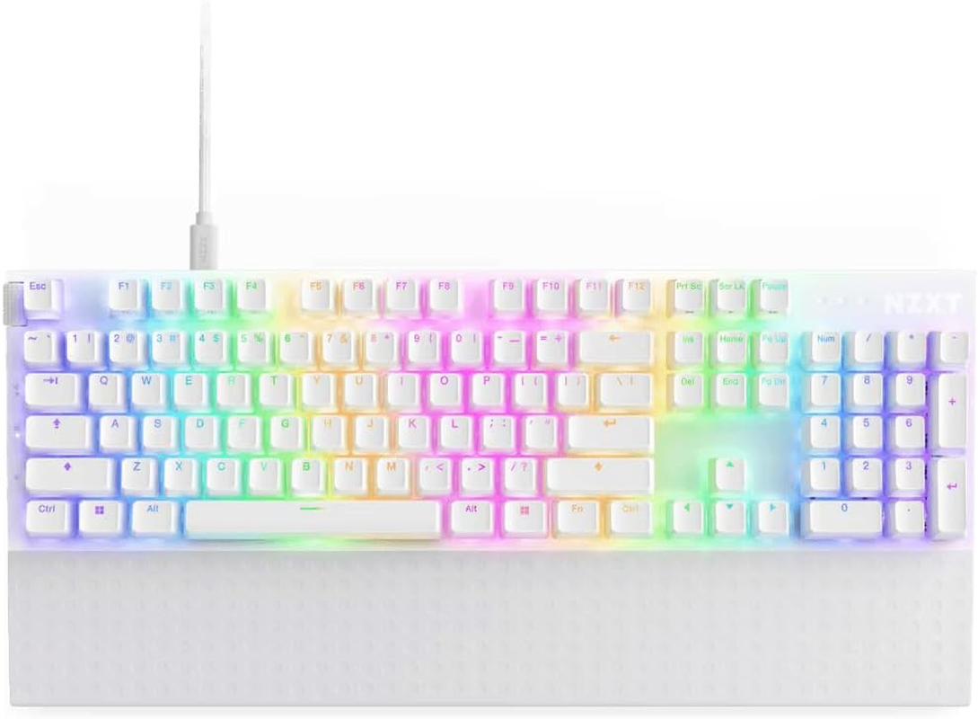NZXT KB-001NW-US Function 2 Full-Size Optical Gaming Keyboard, White image number 2
