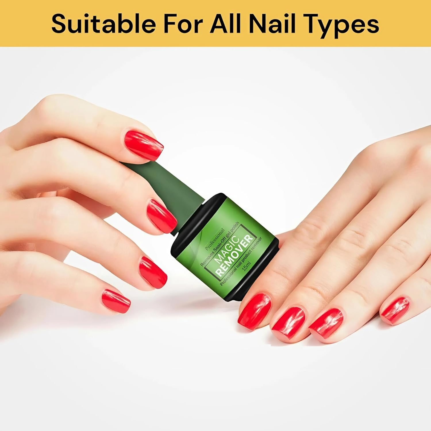 EZONEDEAL Magic Soak-Off Gel Nail Polish Remover 15Ml Professional Remover Nail Polish Delete Primer Acrylic Clean Degreaser for Nail Art Lacquer in 3-5 Minutes Easily and Quickly No Hurt Your Nails (2 Pcs) image number 1