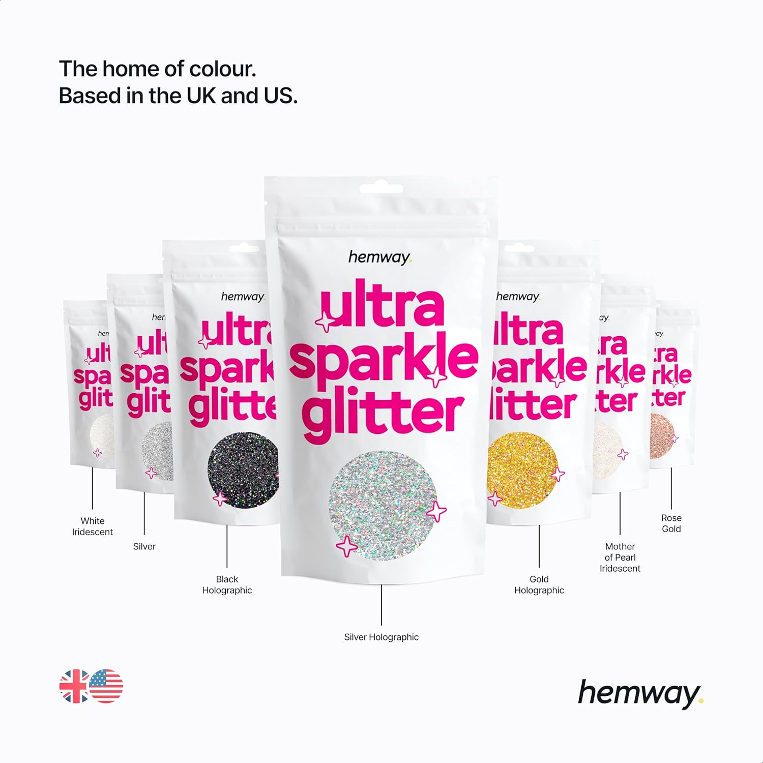 Hemway Premium Ultra Sparkle Glitter Multi Purpose Metallic Flake for Arts Crafts Nails Cosmetics Resin Festival Face Hair - Gun Metal Grey Holographic - Ultrafine (1/128" 0.008" 0.2Mm) 100G / 3.5Oz image number 5