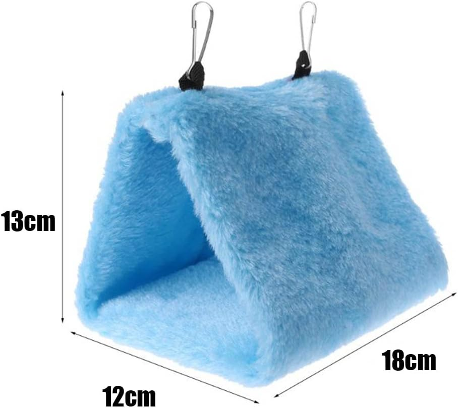 Bird Parrot Hammock Hut Practical Plush Snuggle Hanging Cave Cage Bed Tent Large (Gray) image number 1