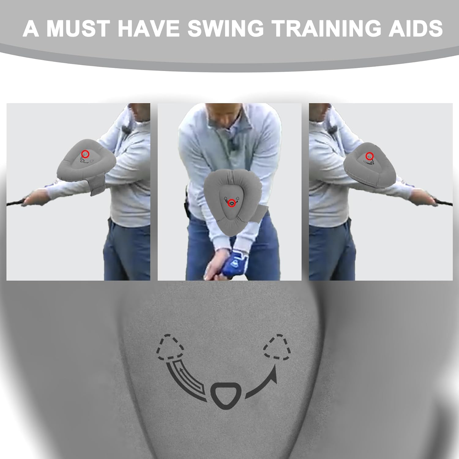 IJEKER Golf Swing Training Aids, Golf Smart Ball, Triangle Master, Posture Correction Practice Trainer Aid with Pump for Beginners and Pros Golfer, Gift Idea image number 3