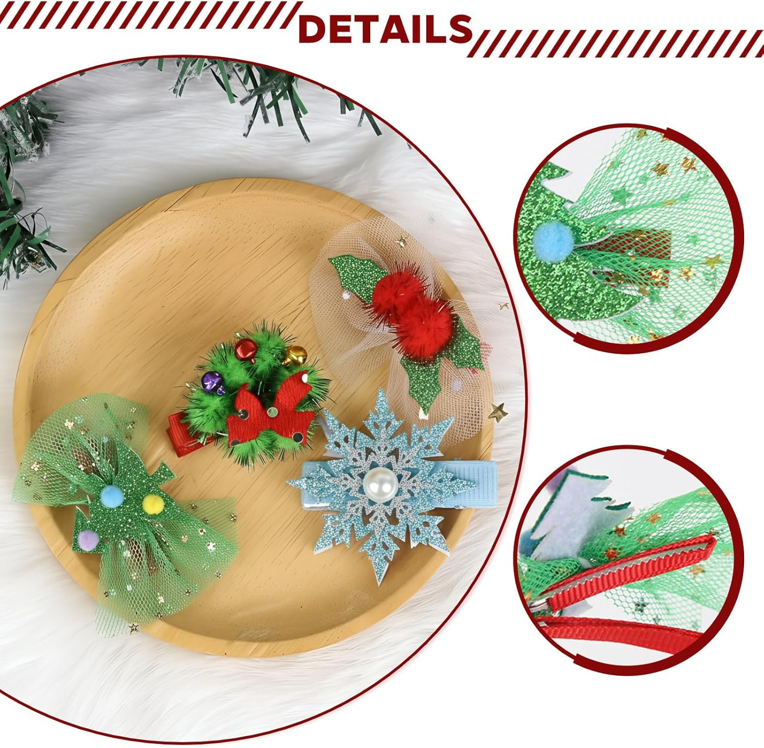 RTRTGS Pack of 4 Christmas Hair Accessories, Reindeer Antlers Hair Clips, Stylish Hair Clips, Women for Christmas and Festive Occasions image number 4