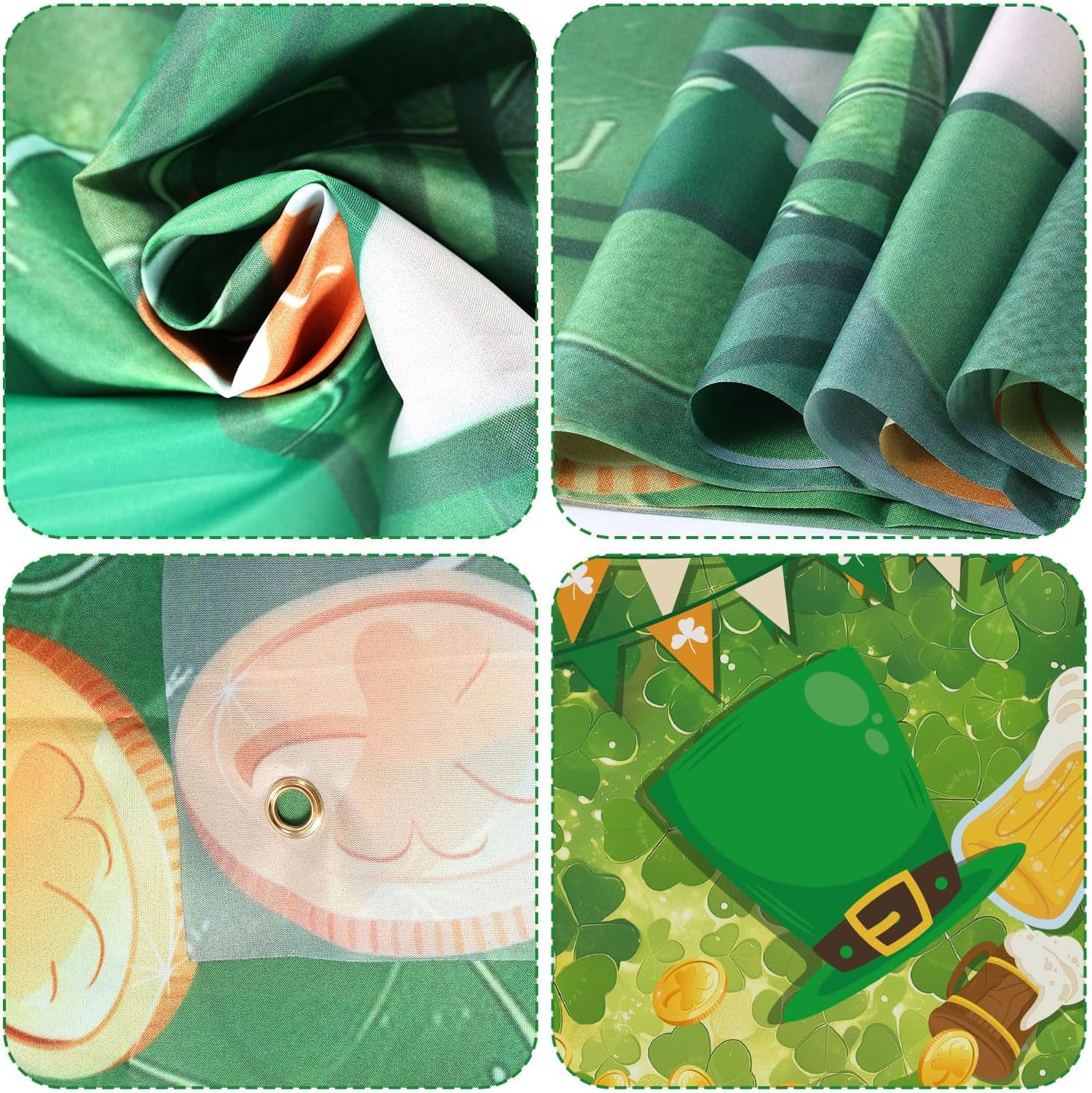 St. Patrick'S Day Backdrop, Happy St. Patrick'S Day Decorations Spring Photography Backdrop Photo Props Lucky Irish Hats Gold Coins Shamrocks Backdrop for Birthday Holiday Party Supplies image number 4