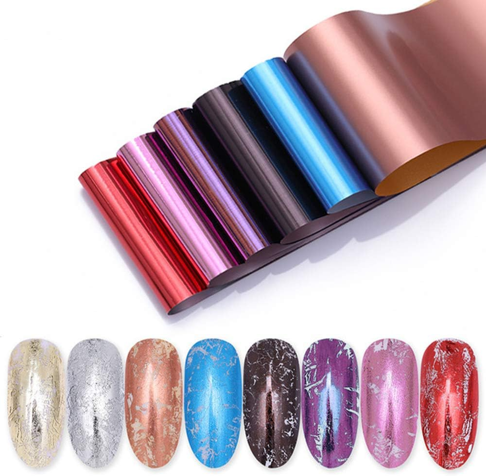 Nail Foil Stickers EBANKU 20 Rolls Holographic Nail Transfer Foil Sticker Nail Foil Adhesive Stickers Decals Gold Silver Nail Art Stickers for Women DIY Manicure Nail Decoration