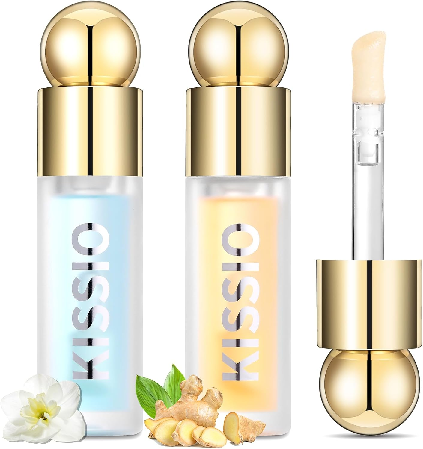 KISSIO Plumping Lip Gloss,Plumping,Moisturize and Elasticity,Lip Plumper and Lip Care for Day and Night Use,With Ginger,Peppermint and Jojoba Oil,Clear,10 Ml image number 1