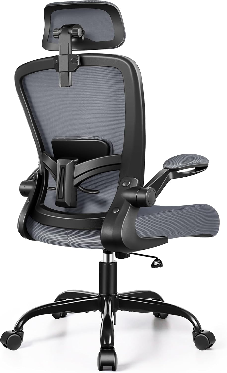Felixking Ergonomic Office Chair, Headrest Desk Chair Office Chair with Adjustable Lumbar Support, Home Office Swivel Task Chair with High Back and Armrest (White)