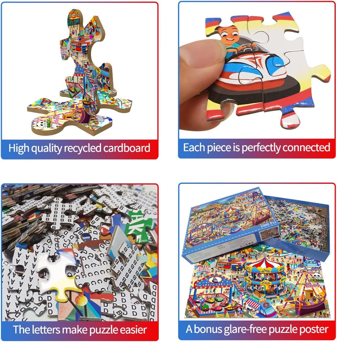 HUADADA Jigsaw Puzzles for Adults 1000 Pieces, Puzzles for Adults 1000 Piece, Challenging Game Toys, Impossible Puzzle, Family Decoration Puzzle - Amusement Park image number 2