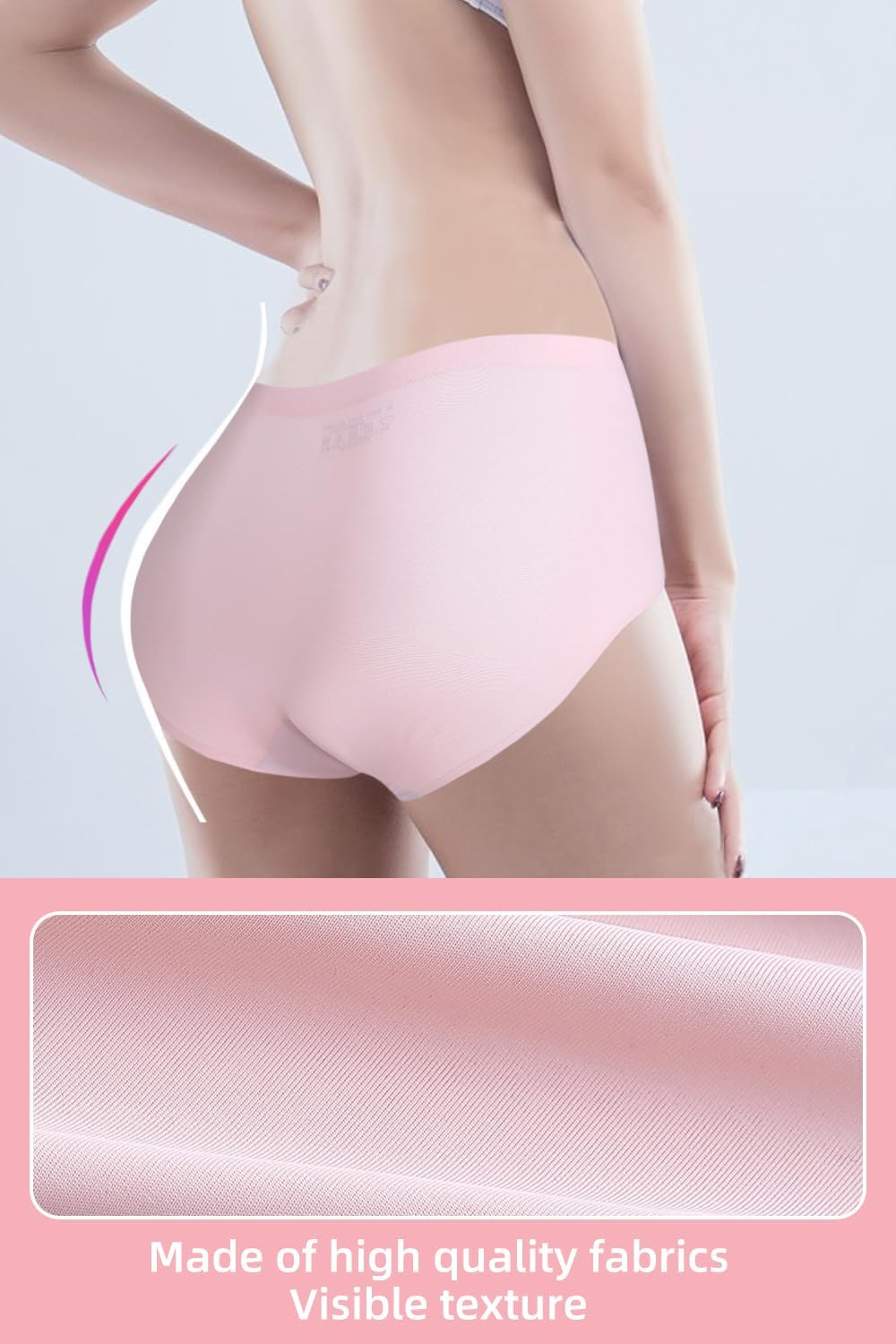 SAMYIKOU 5 Pack Women&rsquo;S Seamless Underwear Stretch Invisibles Hipster Briefs Comfortable Ice Silk Soft Breathable Panties image number 2