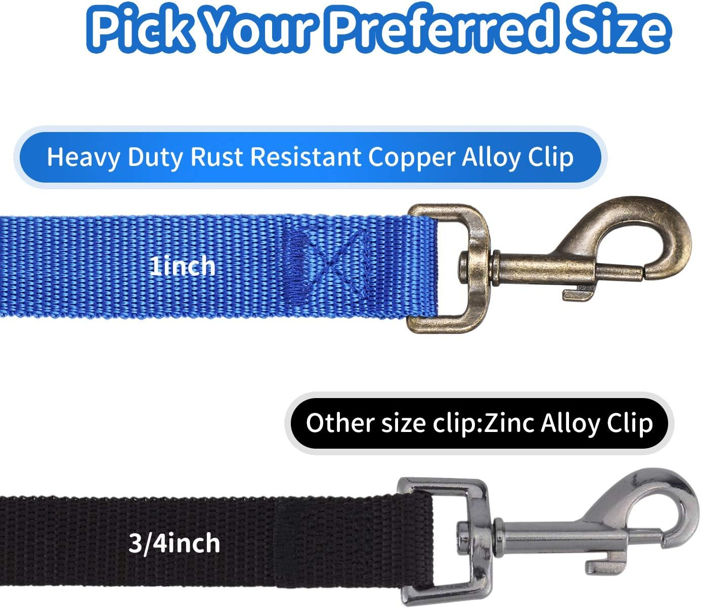 HIKISS Long Dog Leash Obedience Recall Training Agility Lead with Thickening Material for Large Dog - 15Ft 20Ft 30Ft 50Ft 100Ft Training Leash(Blue 20Ft) image number 1