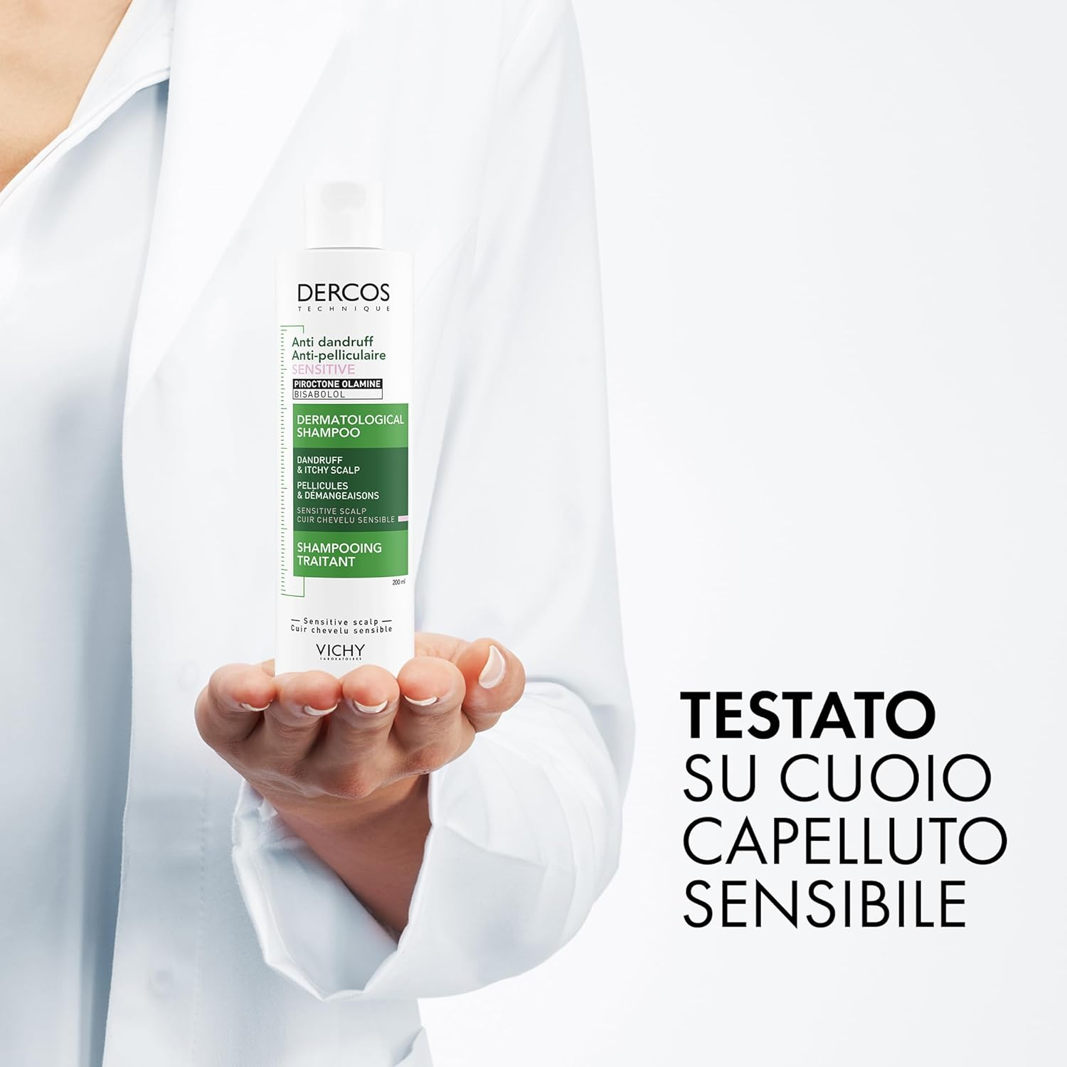 Vichy Dercos Anti-Dandruff Shampoo for Sensitive Scalp 200Ml, DS Dermatological Shampoo, Selenium for Dandruff & Itchy Scalp, Eliminates Dandruff & Soothes Scalp Discomfort image number 4