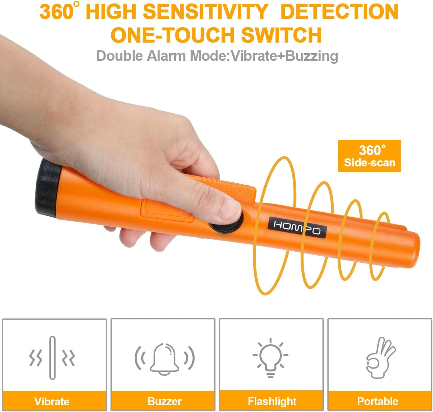 Metal Detector Pinpointer - Fully Waterproof Handheld Pin Pointer Wand, High Accuracy Professional Search Treasure Pinpointing Finder Probe image number 2