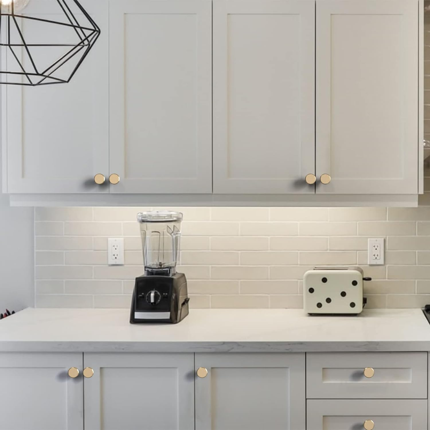 Asidrama 20 Pack Gold Kitchen Cabinet Knobs Knurled Dresser Knobs Drawer Knob Cabinet Hardware Aluminum Knob for Dresser Drawers image number 4