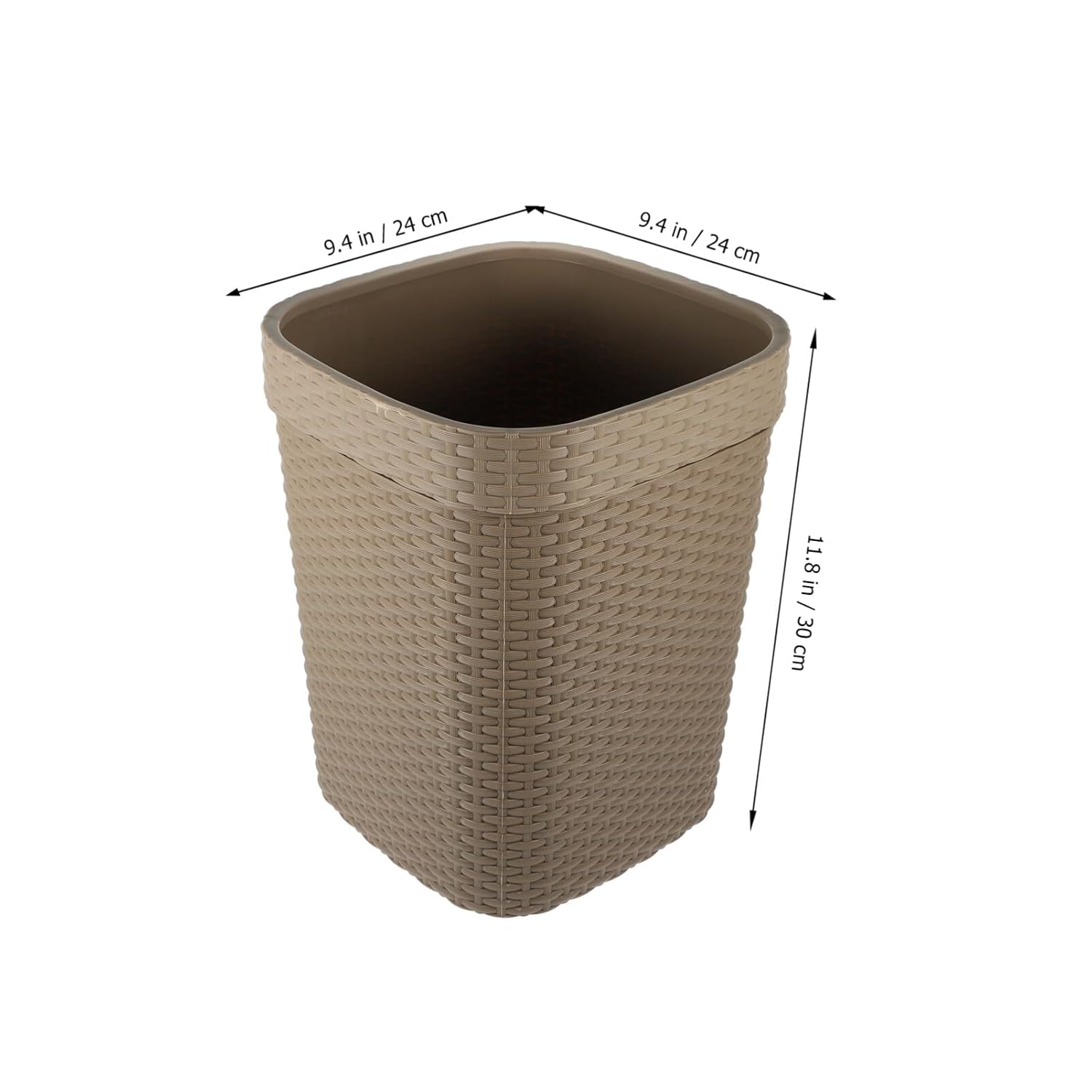 TOVINANNA Imitation Rattan Home Office Trash Can Waste Storage Bin Garbage Can Vintage Design Small image number 5