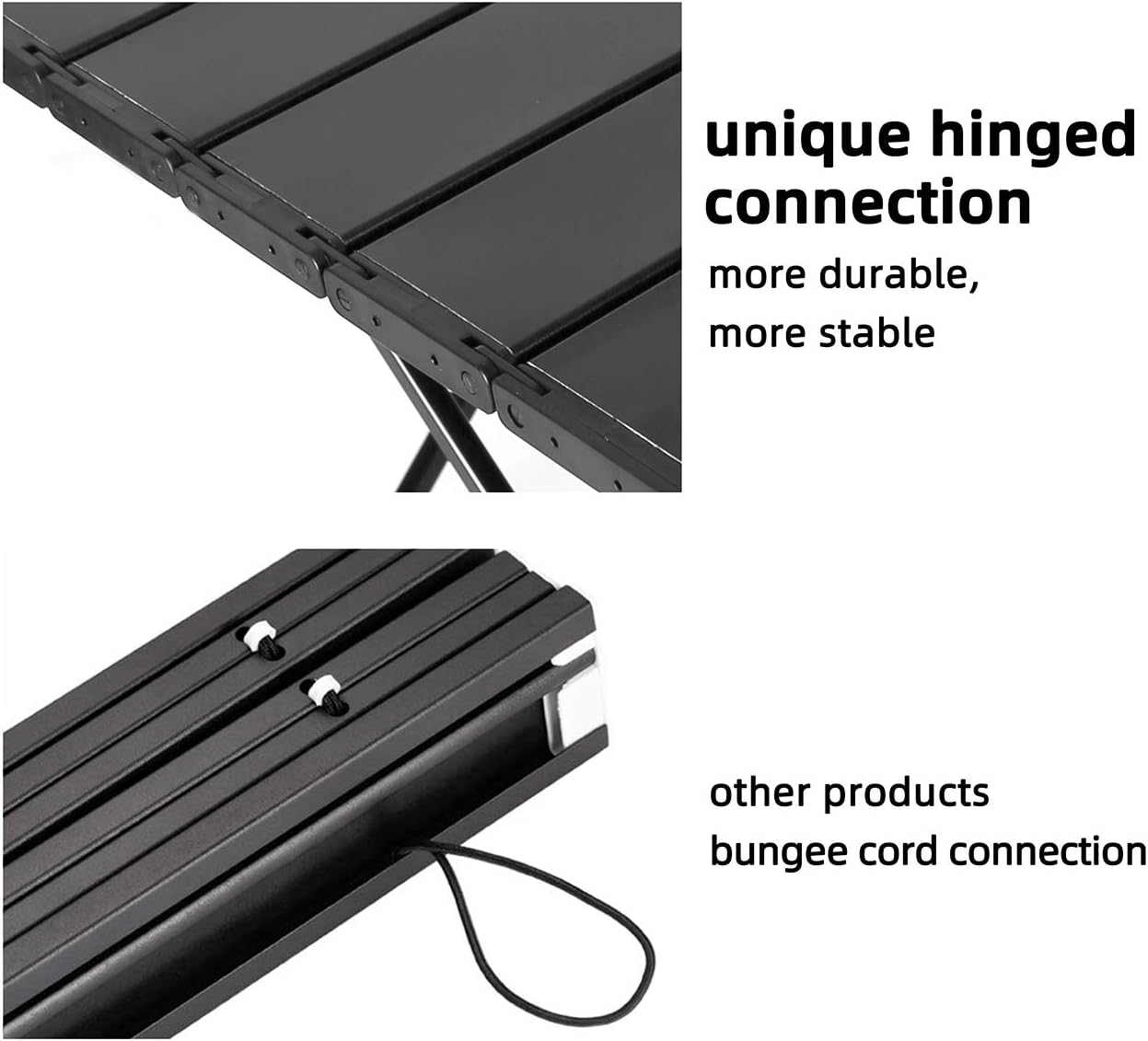Rock Cloud Camping Table Folding Beach Table Aluminum Portable Height Adjustable Camping Table Ultralight Lightweight Roll up Camp Table with Hinges Picnic，Hiking，Fishing，Beach Camping image number 4
