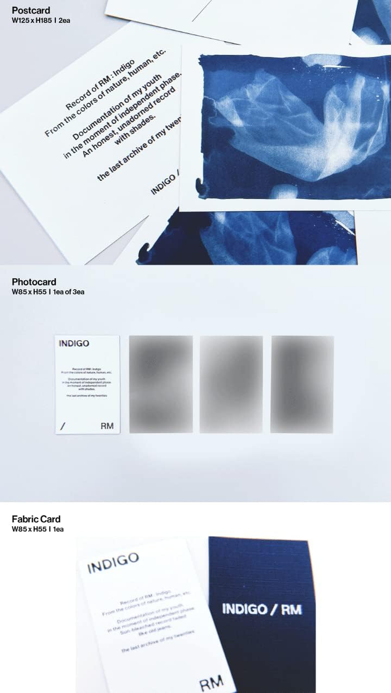 BTS RM Indigo 1St Solo Album 2 Edition SET Out Box+32P Lyrics Book+30P Postcard+1P Photocard+1P Instant Photo+1P User Guide+1P QR Guide+Tracking Sealed image number 3
