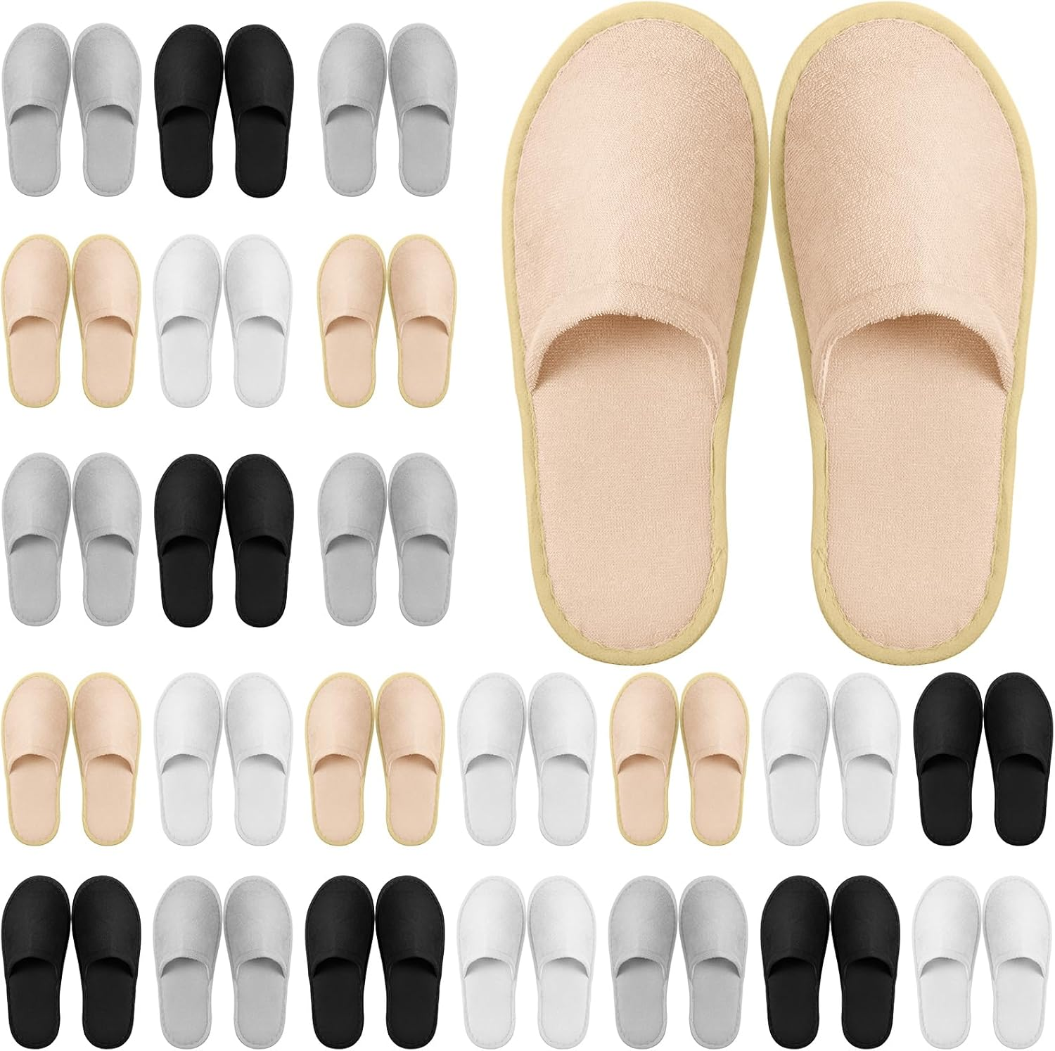 24 Pairs Non Slip Disposable Slippers, Closed Toe for Family Spa Guests Hotels Home Party, Housewarming - Medium, Spring Color image number 6