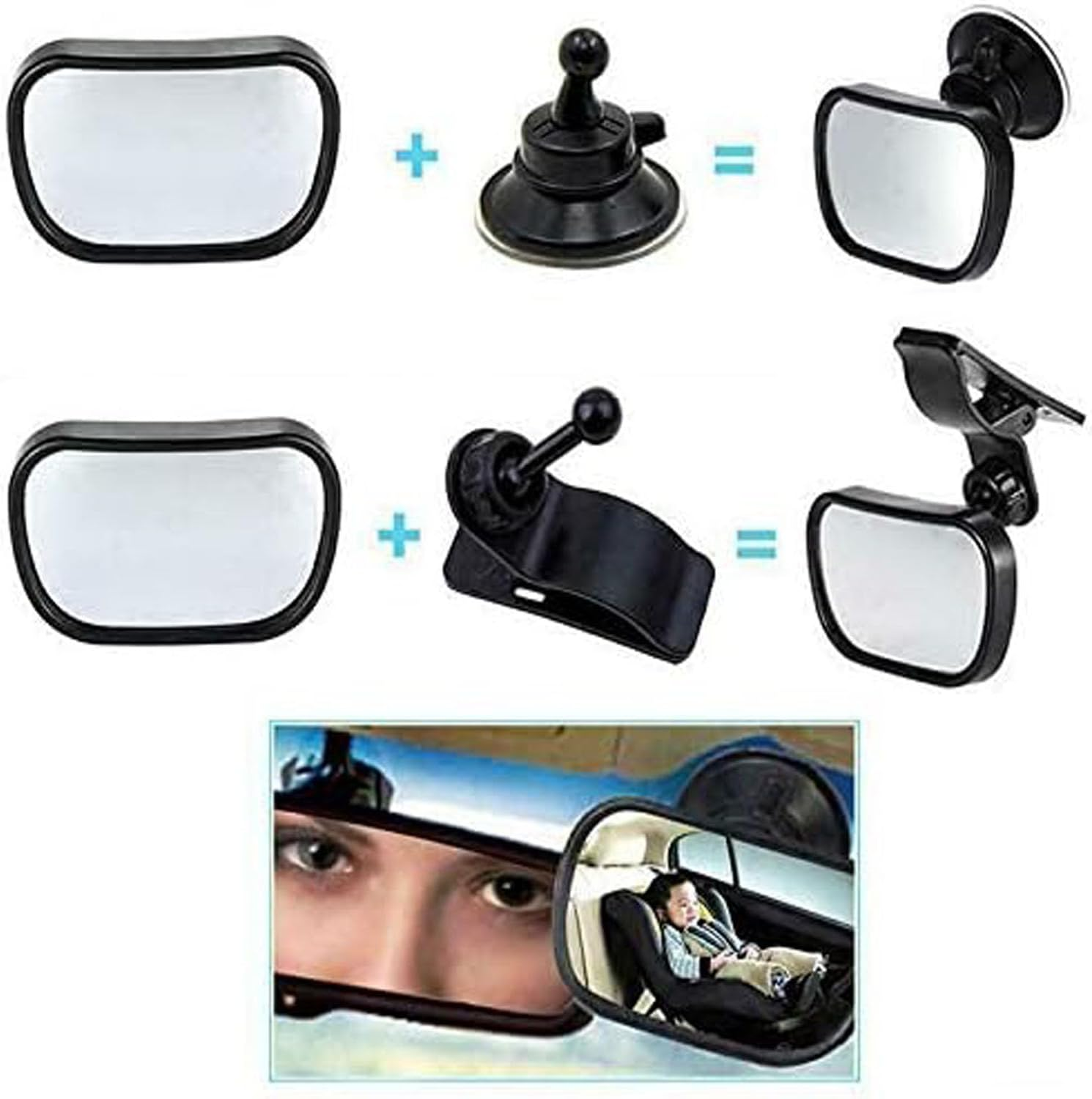 360&deg; Swivel Car Rear View Mirror,Baby Car Mirror,Shatterproof Adjustable Car Baby Rearview Mirror to See Rear Newborn,Babies,Infants and Kids,Easy to Install
