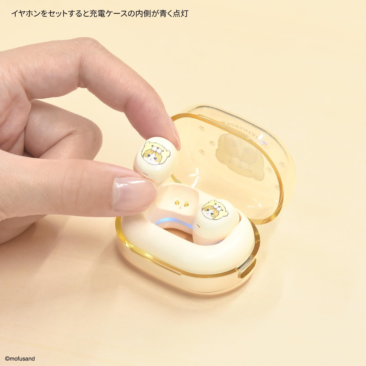 Gourmandies Mofusand Fully Wireless Stereo Earphones, Kuma Nyan, MOFU-58B image number 3