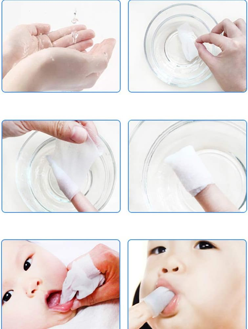 Zmmyr 120Pcs Baby Teeth Soft Gauze Finger Clean Oral Hygiene Tongue Milk Stain Cleaning for 0-2 Years Old image number 1