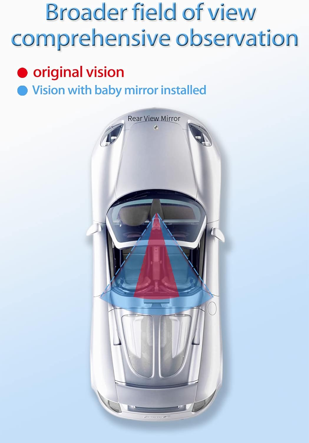 CERITORN Universal Car Interior Rearview Baby Mirror Wide Angle Convex Mirror Clip-On Mirrors for Viewing Rear Passengers(Giraffe) image number 6