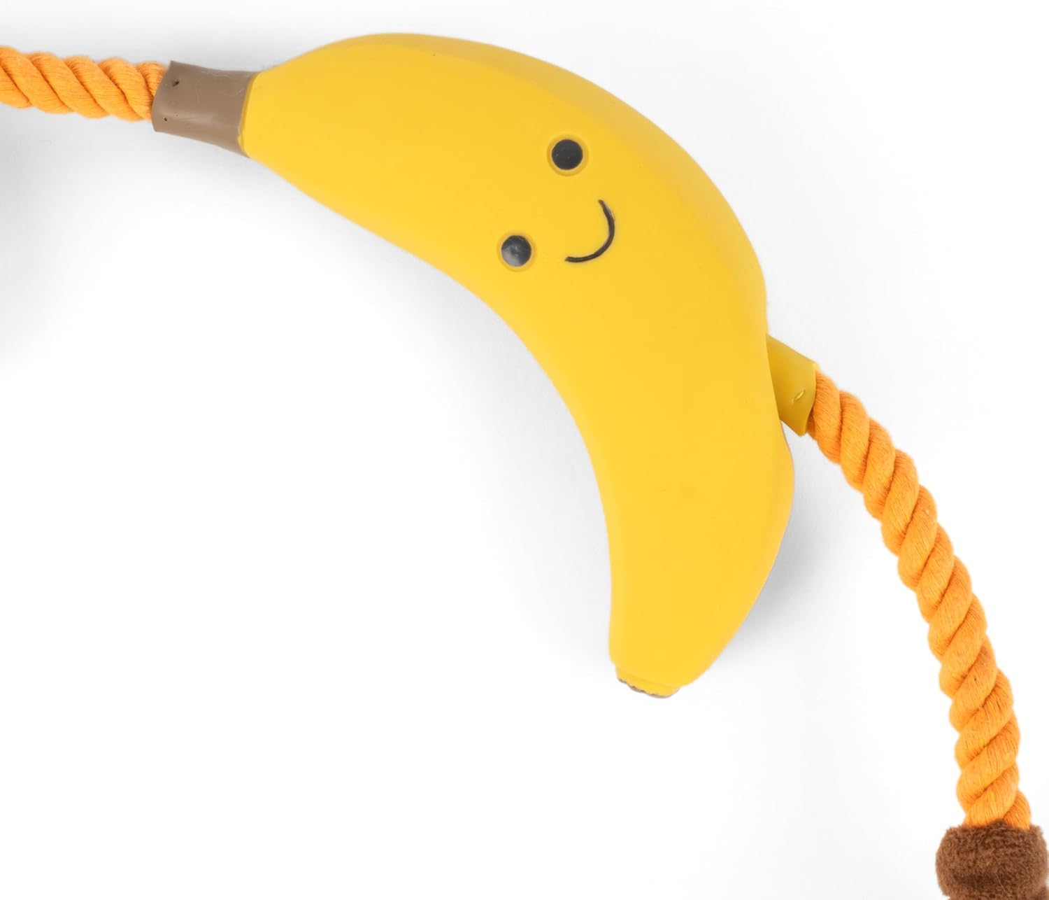 Fuzzl Tugga Bananas Dog Toy - Rope Latex and Plush Dog and Puppy Throw Fetch and Tug with Squeaker image number 2