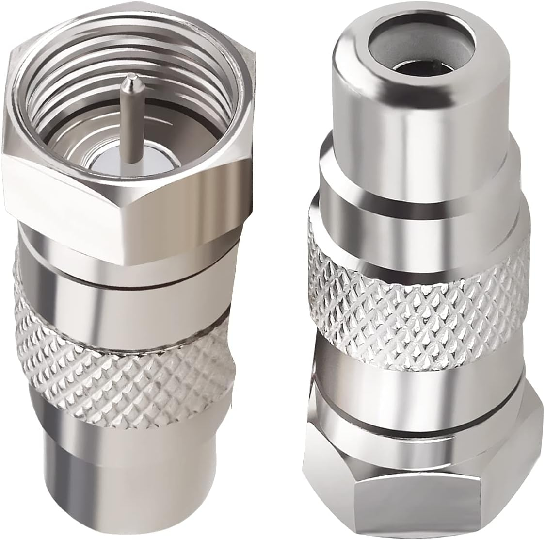 Goupchn Atari 2600 TV Adapter F Type Male to RCA Female RF Coax Coaxial Connector Converter 2PCS for Atari 2600/7800, Sega, Commodore Game System image number 1