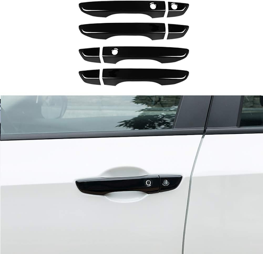 Exterior Door Handle Cover Trim for Honda Civic 10Th Gen Accessories 2016 2017 2018 2019 2020 2021 with Smart Keyhole (Glossy Black)