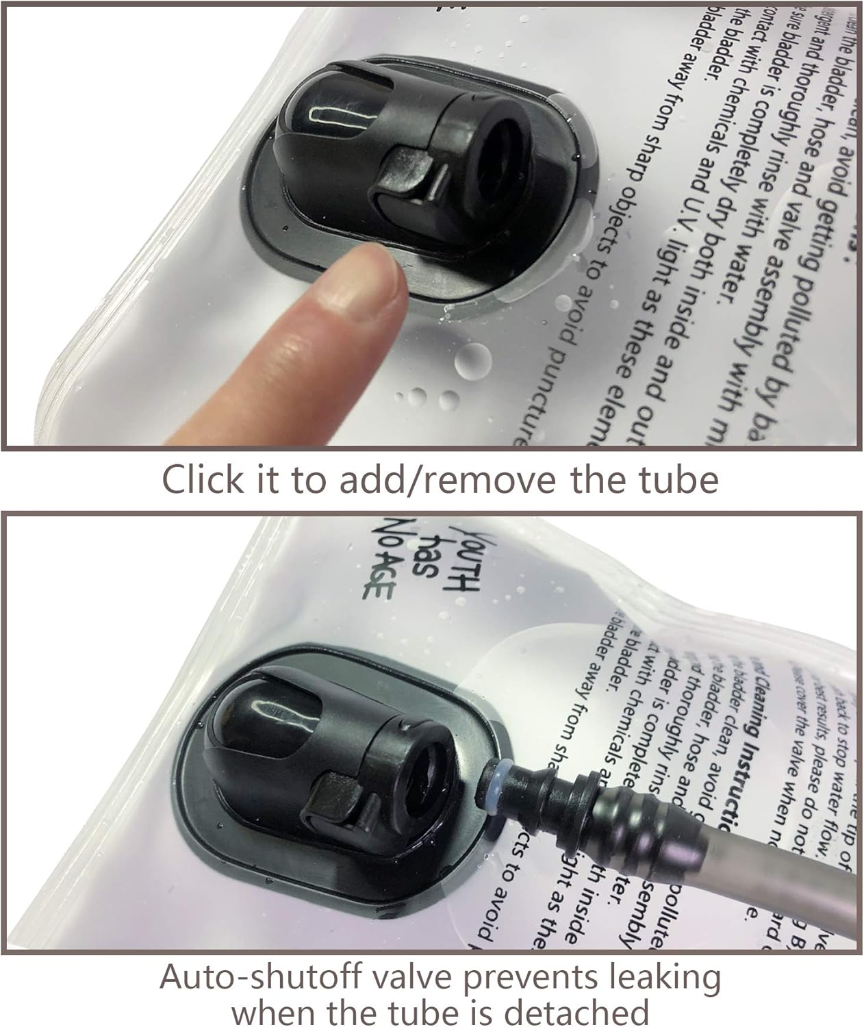 KUREIDA Hydration Bladder 2 Liter Leak Proof Water Reservoir,Bpa Free,Wide Opening, Military Water Bladder Combined with Hydration Backpacks for Biking Hiking Running Camping Climbing. image number 3