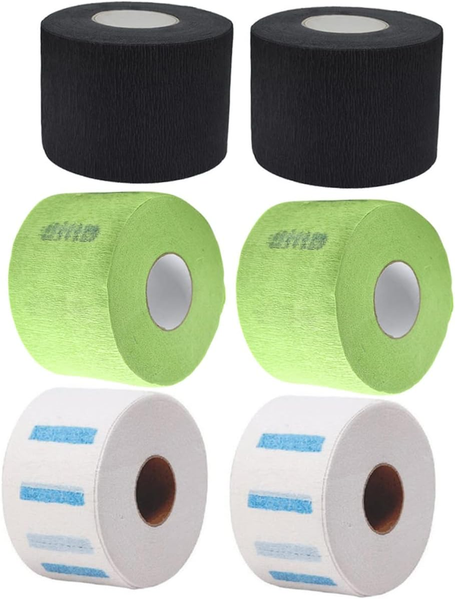 FRCOLOR 6 Rolls Barber Neck Strips Hair Wrap Paper Strips Soft Flexible for Hair Cutting Styling Salon image number 1