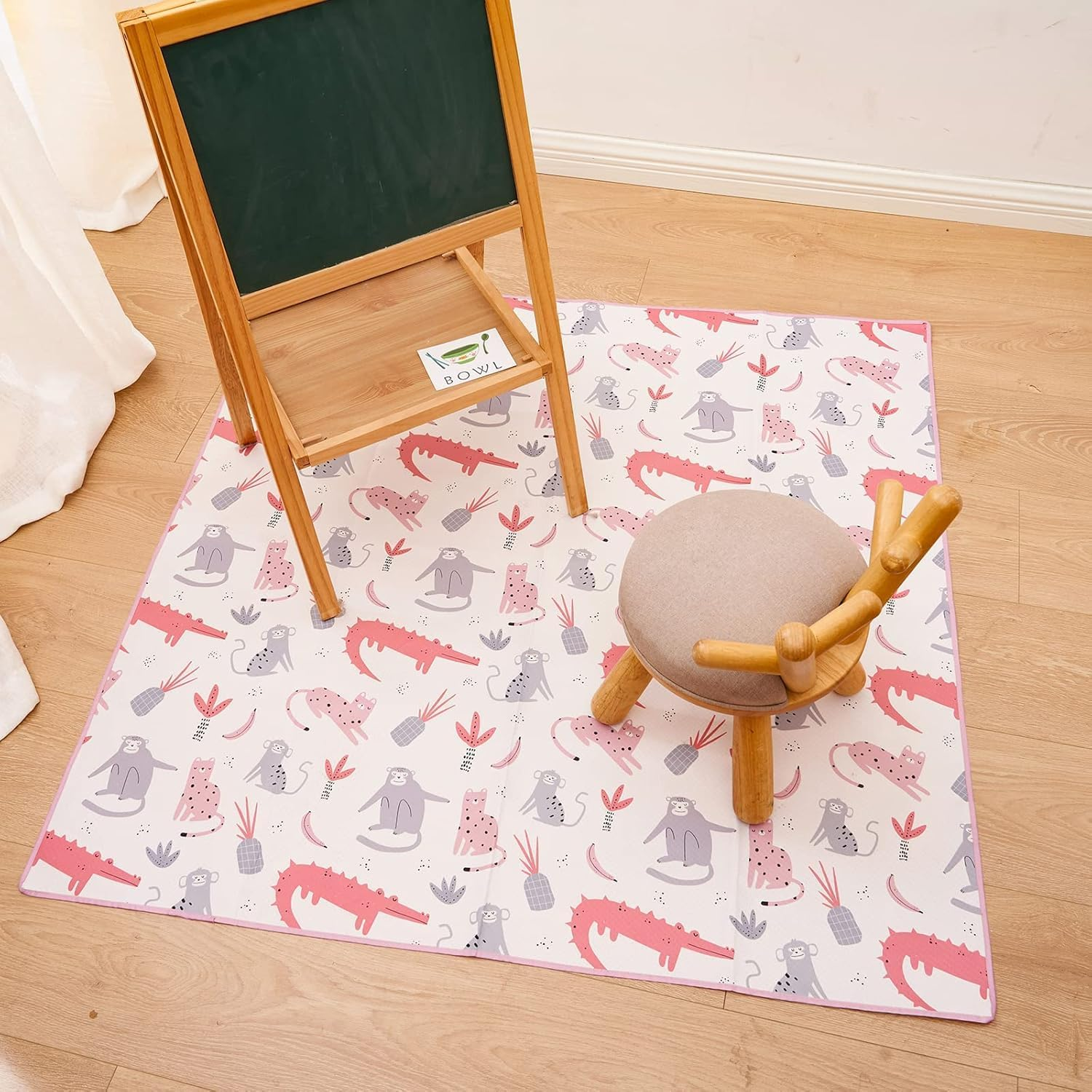 Baby Splat Mat for under High Chair, Non Slip Waterproof Mealtime Floor Mats, Waterproof Washable Cloth for Arts and Crafts, Playtime Mats for Kids, Floors or Tables, Portable Picnic Splash Mat image number 4
