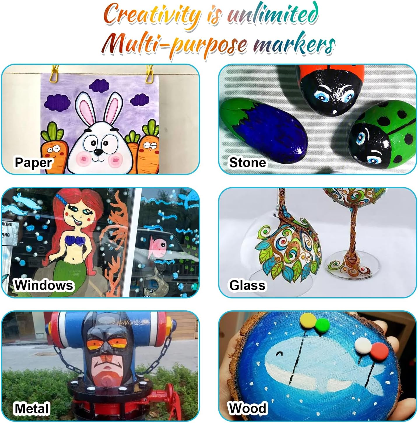 Moomoo Baby 36 Colors Acrylic Paint Pens, Dual Tip Pens with Dot Tip and Fine Tip, Paint Markers for Rock Painting, Ceramic, Wood, Calligraphy, Scrapbooking, Card Making, DIY Crafts, Kids Gift image number 3