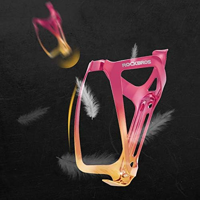 ROCKBROS Bike Water Bottle Holder - Lightweight Aluminum Bike Water Bottle Cage Brackets Adjustable Bicycle Cup Holder for MTB Road Bike