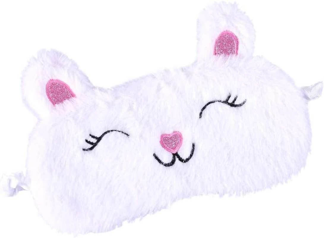 Shinywear Cute Rabbit Sleeping Eye Mask Plush Blindfold Travel Sleep Masks Super Soft Funny Eye Cover for Kids Girls and Adult (Green Frog) image number 4