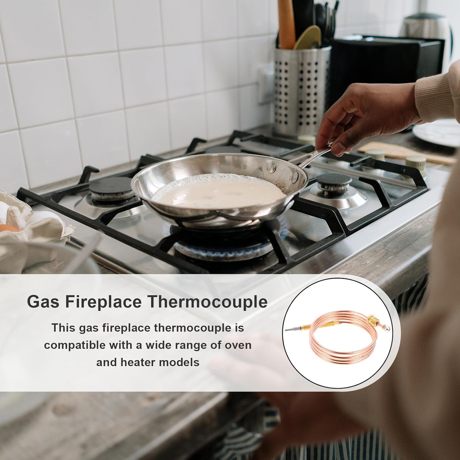 Fireplace Thermocouple Sensor for Gas Stoves and Grills Precise Temperature Control Safety Device for Oven Flameout Protection and Appliance Longevity