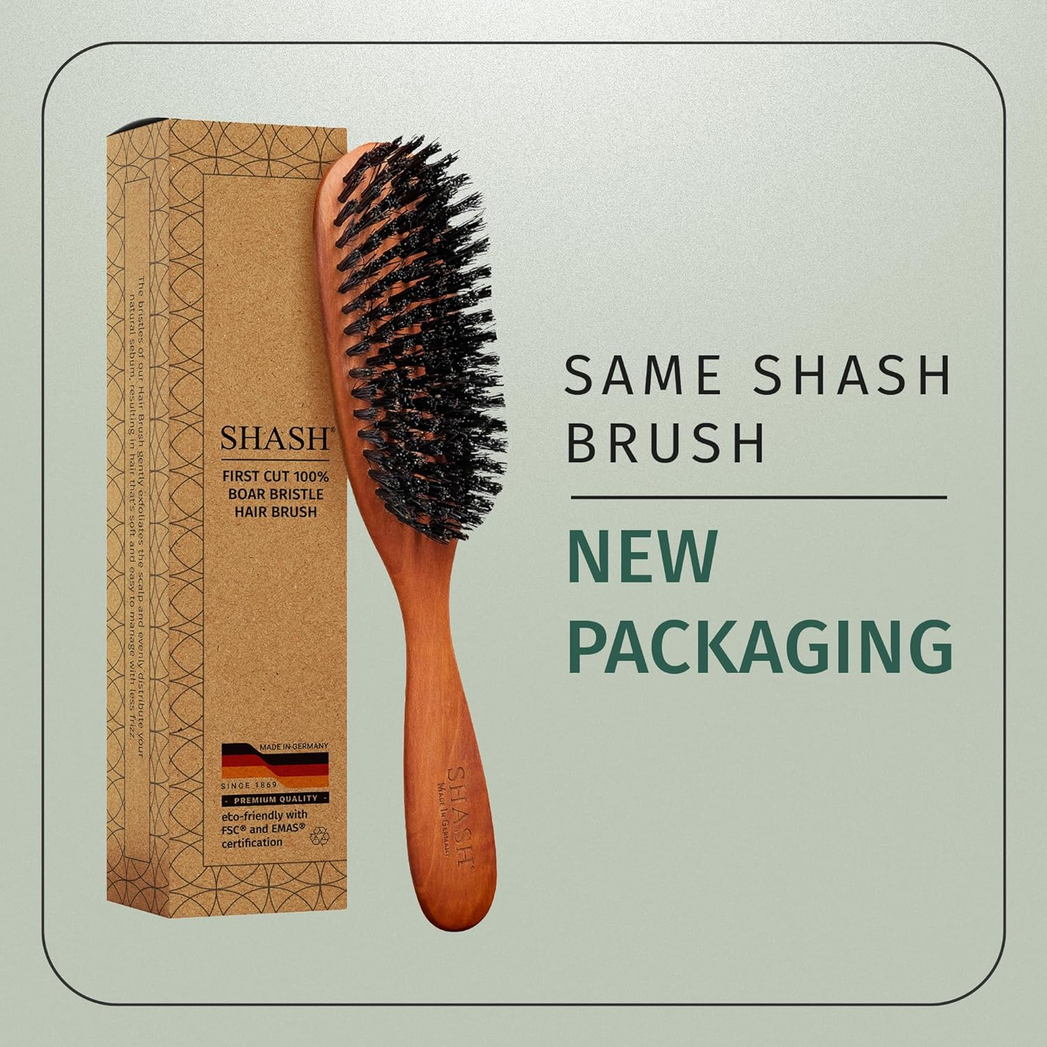 SHASH Classic German First Cut 100% Boar Bristle Hair Brush since 1869 - Conditions Hair, Improves Texture, Exfoliates Scalp image number 3