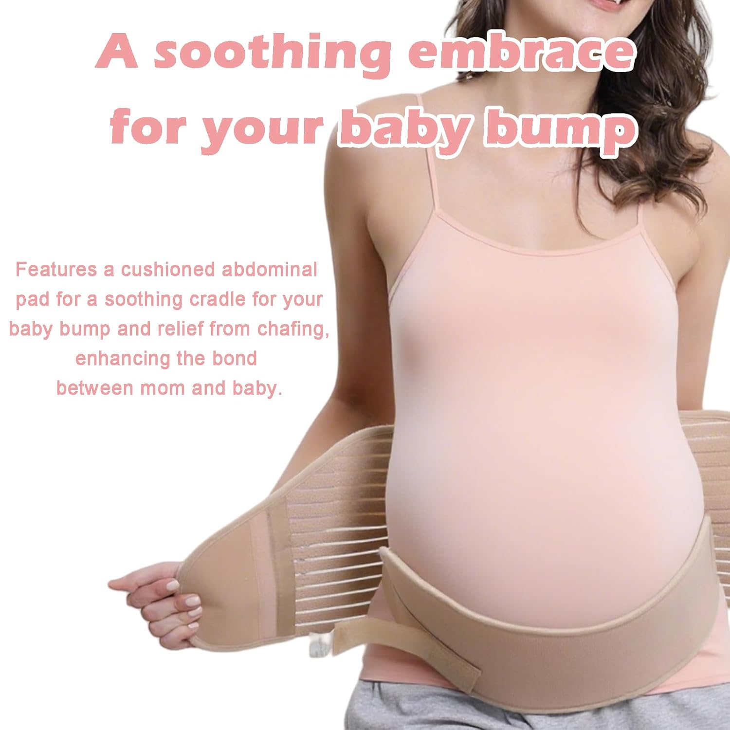 Treayes Maternity Belly Bands and Supports, Breathable Pregnancy Belt, Comfortable & Adjustable Belly Band for Pregnancy, Easy Convenient Maternity Bands for Belly Support (L) image number 4