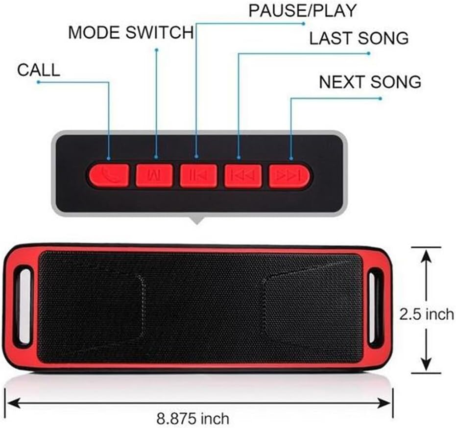 MUELODSIC Mini Portable Wireless 40 Speaker with Subwoofer USB Radio Stereo MP3 Player Compact Outdoor Speaker Blue DC50V Powered image number 3