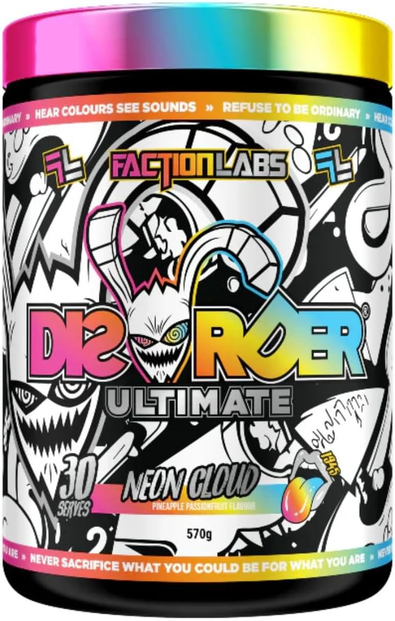 Faction Labs Disorder Ultimate Pre-Workout Neon Cloud (Pine Passionfruit) 30 Serves image number 1