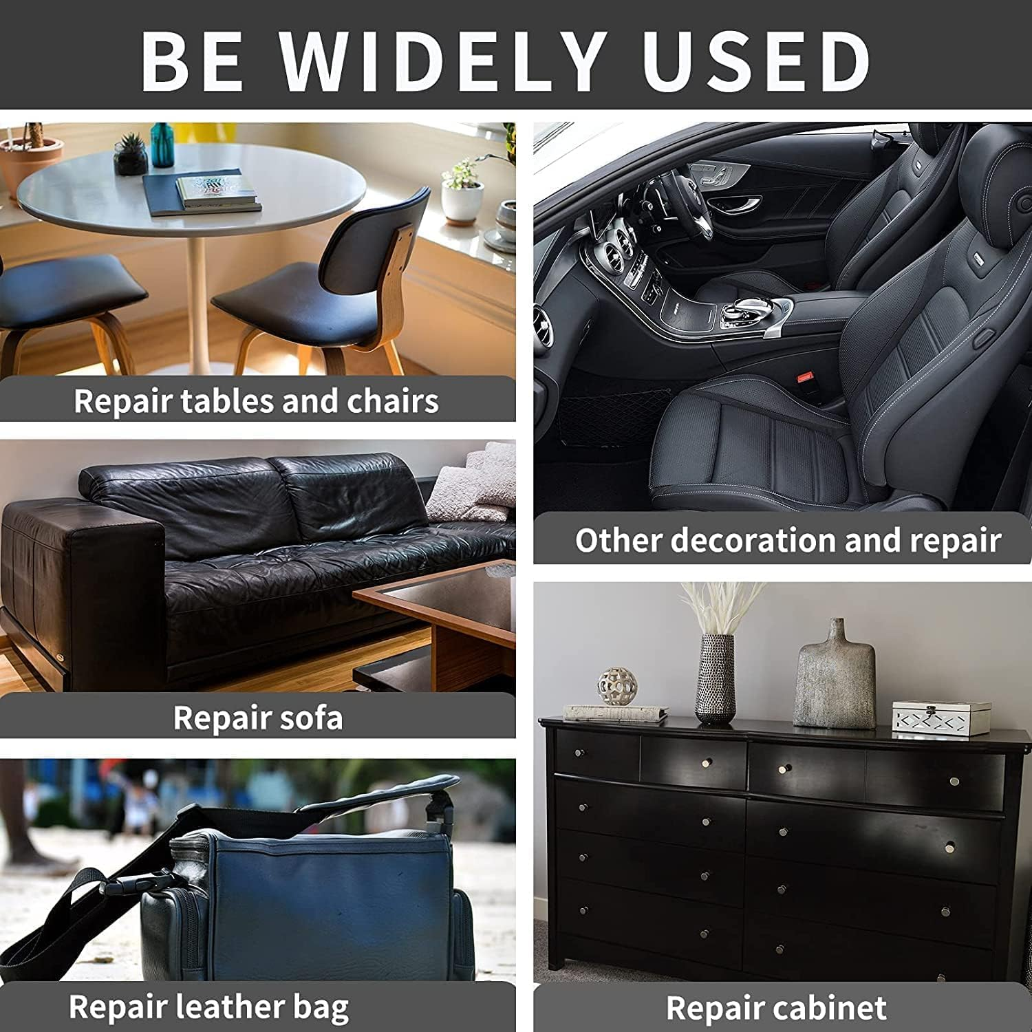 Leather Repair Patch, 17X79 Inch Self Adhesive Leather Repair, Large Vinyl Patch Tape for Couches, Furniture, Car Seats, Cabinets, Wall, Handbags （Black, 17X79 Inch） image number 6