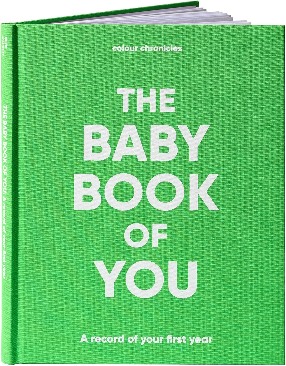 Baby Memory Book | Capture the Joy of the First Year in This Forever Keepsake | Unique Gift for Expecting Parents | 8" X 10&rdquo; Scrapbook | 96 Pages | Cloth Covered Hardback Baby Memory Journal &ndash; Blue