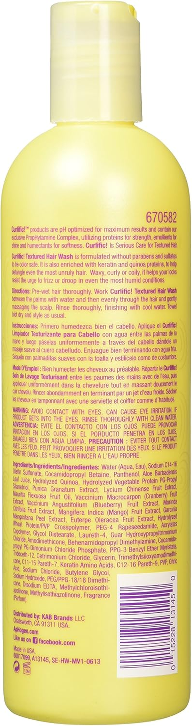 Aphogee Curlific Textured Hair Wash 12 FL Oz(355Ml) image number 1