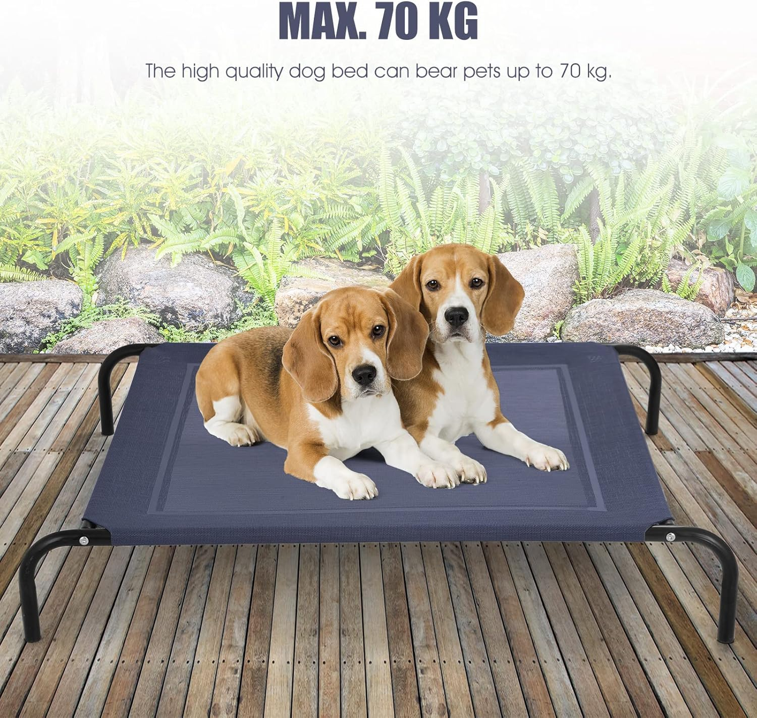 Costway Elevated Pet Bed for Large Dogs Cot Indoor Outdoor Camping Steel Frame Mat