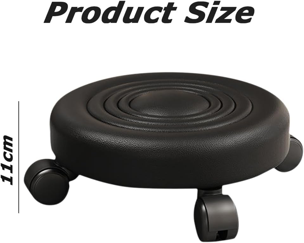 Rolling Stool with Wheels, Durable Metal Stool, Portable Step Stool, Minimalist Design for Home, Office, and Learning Space, Stylish Black Home Office Decor image number 3