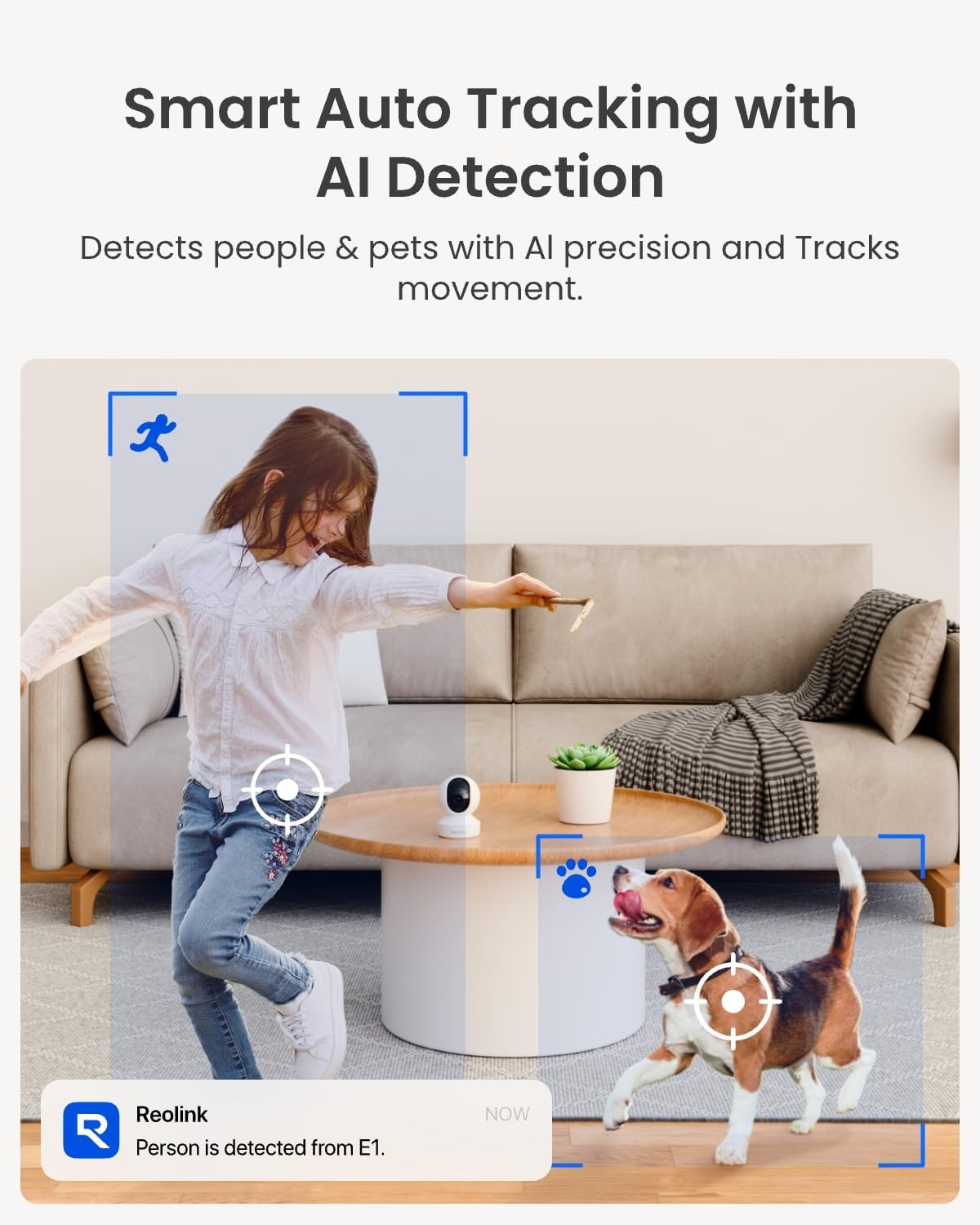 Reolink E1 2K Security Camera Indoor 360&deg; Pan/Tilt, Wifi Home Cameras for Baby/Pet Monitor Surveillance, Crying Detection, Auto Tracking,Night Vision,2.4Ghz Wifi, 24/7 Recording, 2-Way Talk,Sd & Cloud image number 6