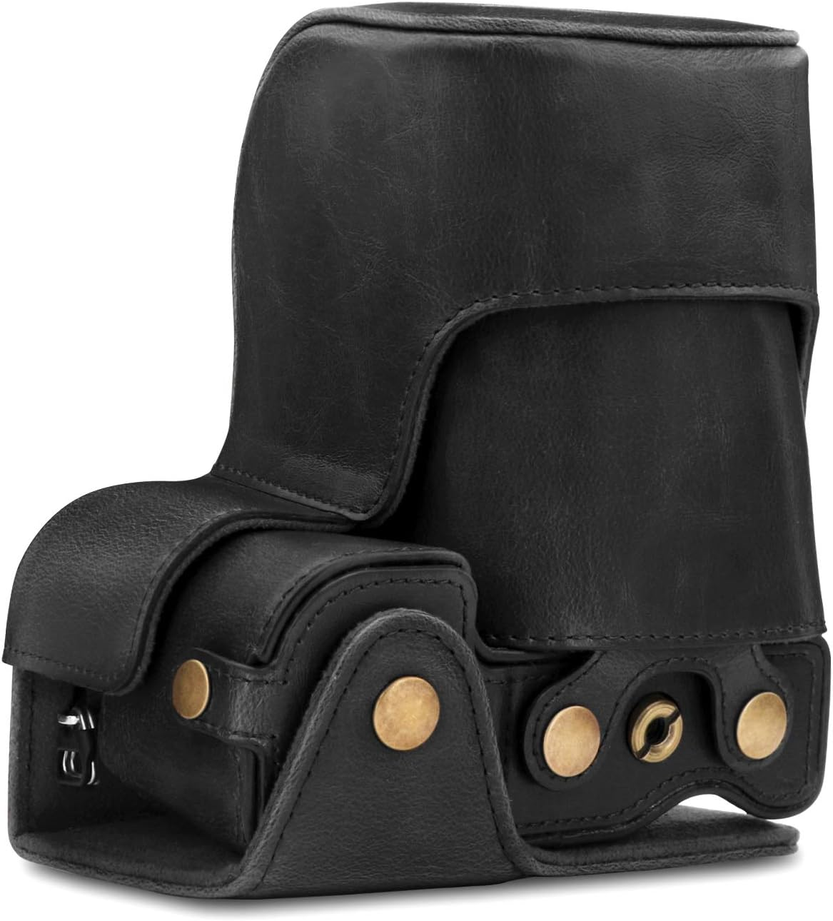 Megagear Sony Alpha A6400 Megagear MG1660 Ever Ready Leather Camera Case Compatible with Sony Alpha A6100, A6400 (18-135Mm) - Black Camera Case, Black (MG1660)