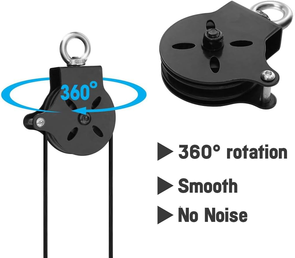 Yes4All Weight Plate Loading Pin 1 Inch and 2 Inch, Fitness LAT Cable Pulley System Gym, Heavy Duty Gym Equipment for Home with Tricep Rope Cable Attachment - Black image number 2