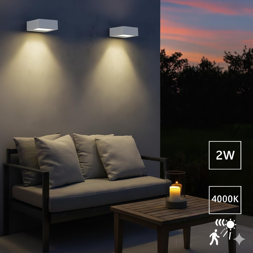 M Ledme LED Solar Light White Bin 2W Outdoor Light with Motion Sensor and Twilight IP65 Rated 4000K (Neutral), Fast Charge and 6-8 Hours Working Time image number 5