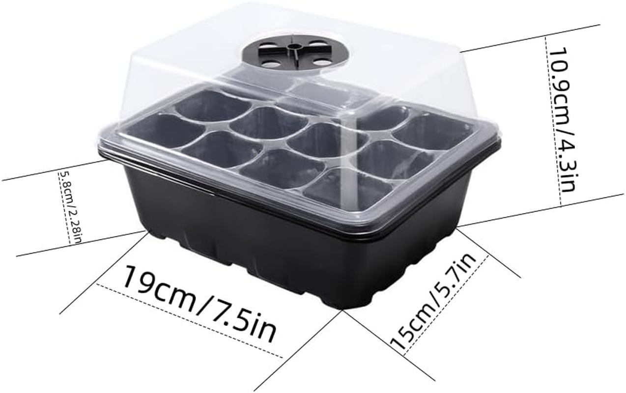 Seedling Starter Tray Kit, 10 Pcs Plant Starter Set, Mini Greenhouse Germination Kit for Seeds Growing, 120 Cells Total (Green) image number 3