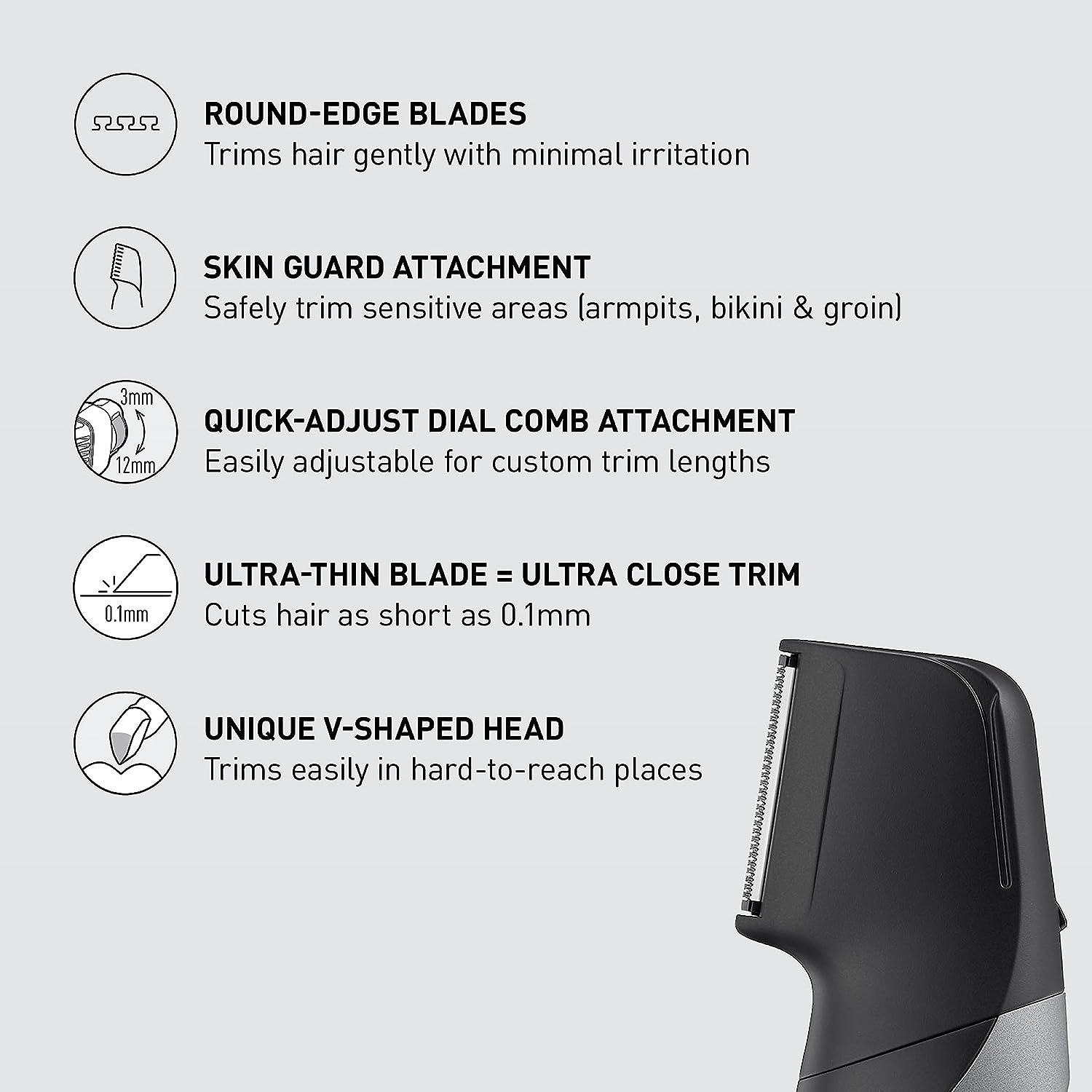 Panasonic Body Groomer for Men and Women, Unisex Wet/Dry Cordless Electric Body Hair Trimmer with 2 Comb Attachments, Multi-Directional Shaving in Sensitive Areas - ER-GK80-S (Black) image number 1